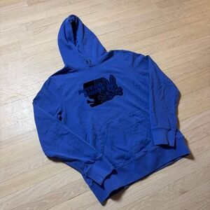 Psycho Bunny Mens Blue Graphic Logo Pullover Hoodie Sweatshirt Size M